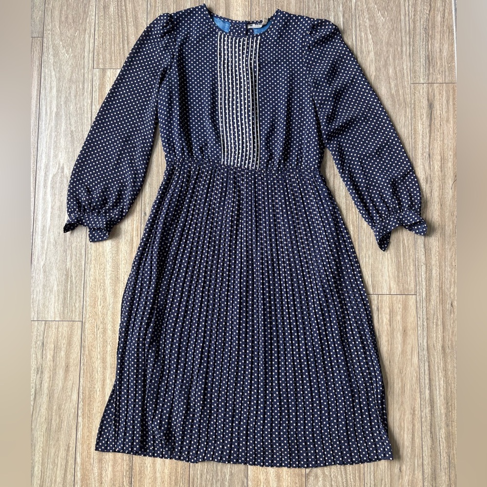 Vintage pleated polka dot dress